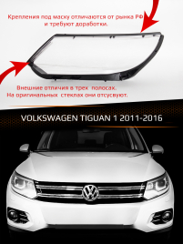 Стекло фары VOLKSWAGEN TIGUAN 1 (2011-2016) рестайлинг (левое) фото 1