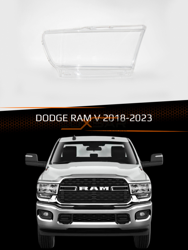 Стекло фары DODGE RAM V (2018-2023) (правое) фото 1