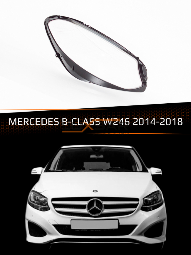 Стекло фары MERCEDES B-class W246 (2014-2018) рестайлинг (правое) фото 1