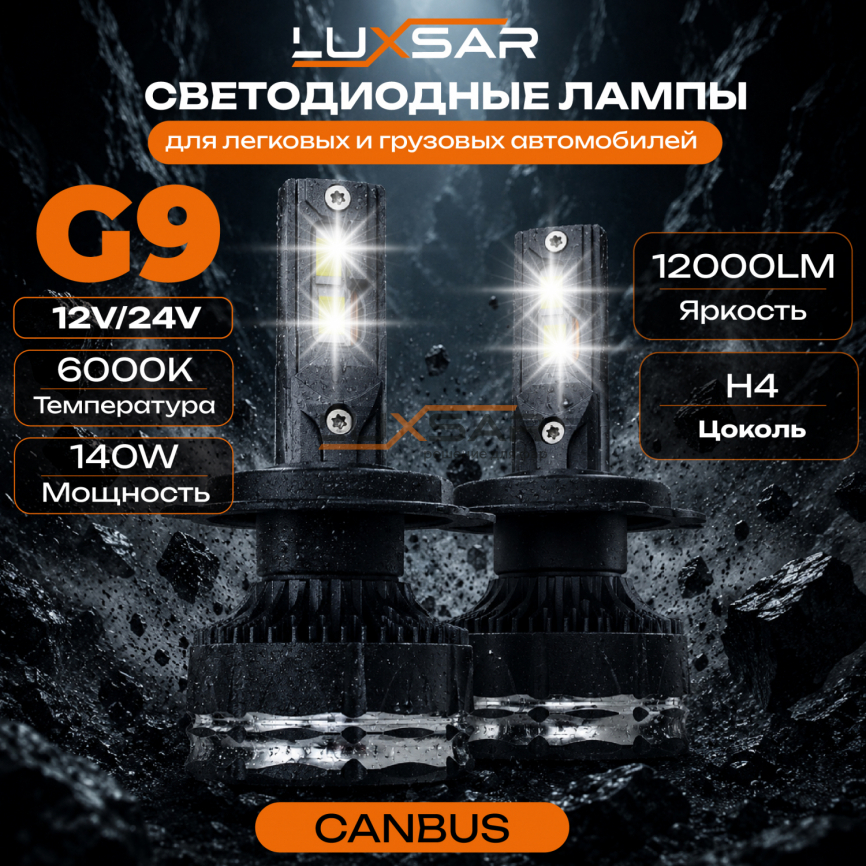 Светодиодные лампы LUXSAR G9 H4/H19 12/24V 140W (CANBUS) 6000K фото 1