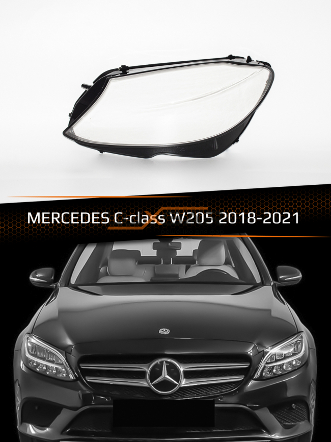 Стекло фары MERCEDES C-class W205 (2018-2021) рестайлинг (левое) фото 1