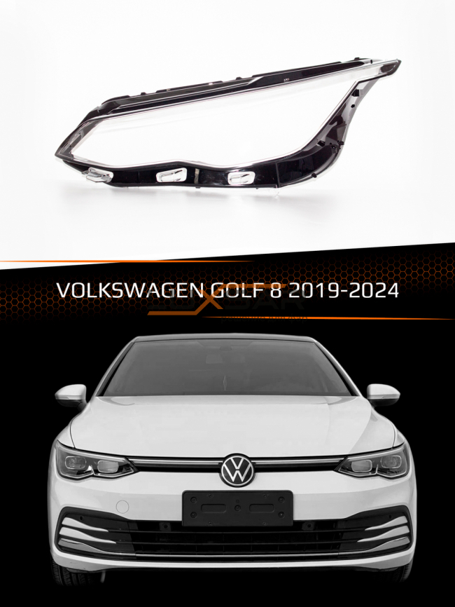 Стекло фары VOLKSWAGEN GOLF 8 (2019-2024) (левое) фото 1