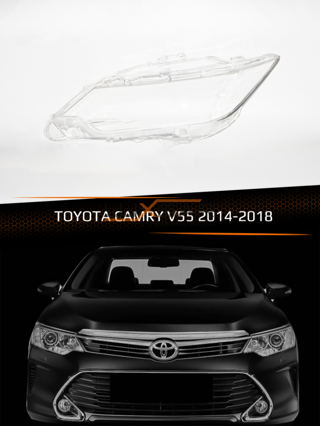 Стекло фары TOYOTA CAMRY V55 (2014-2018) рестайлинг (левое) фото 1