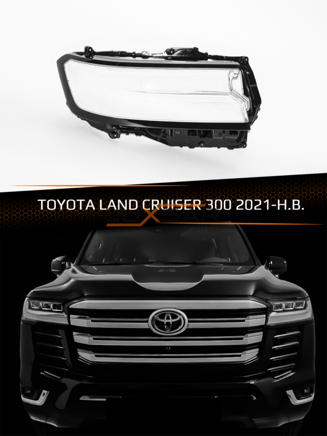 Стекло фары TOYOTA LAND CRUISER 300 FULL LED (2021-н.в.) (правое) фото 1