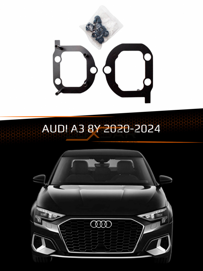 Переходные рамки AUDI A3 8Y 2020-2024 ДАЛЬНИЙ СВЕТ фото 1