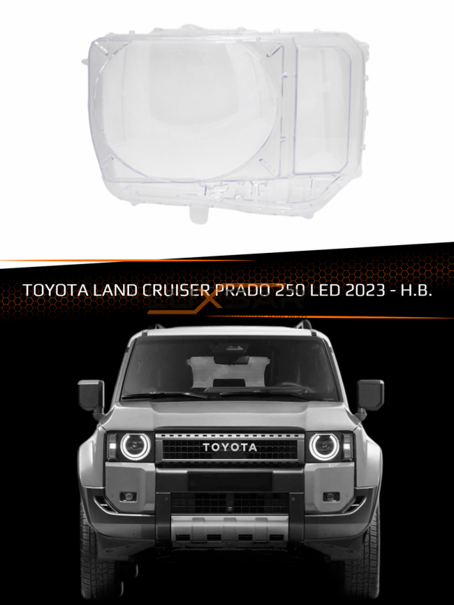 Стекло фары TOYOTA LAND CRUISER PRADO 250 LED (2023-н.в.) (левое) фото 1