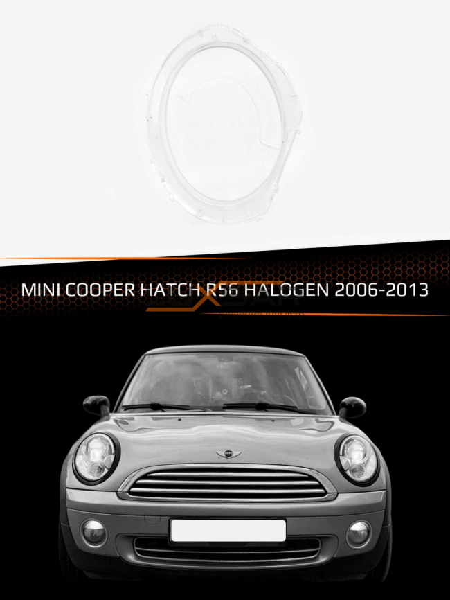 Стекло фары MINI COOPER HATCH R56 HALOGEN (2006-2013) (левое) фото 1