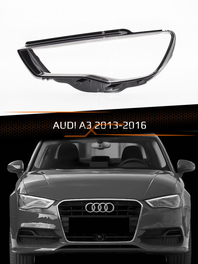 Стекло фары AUDI A3 (2013-2016) дорестайлинг (левое) фото 1