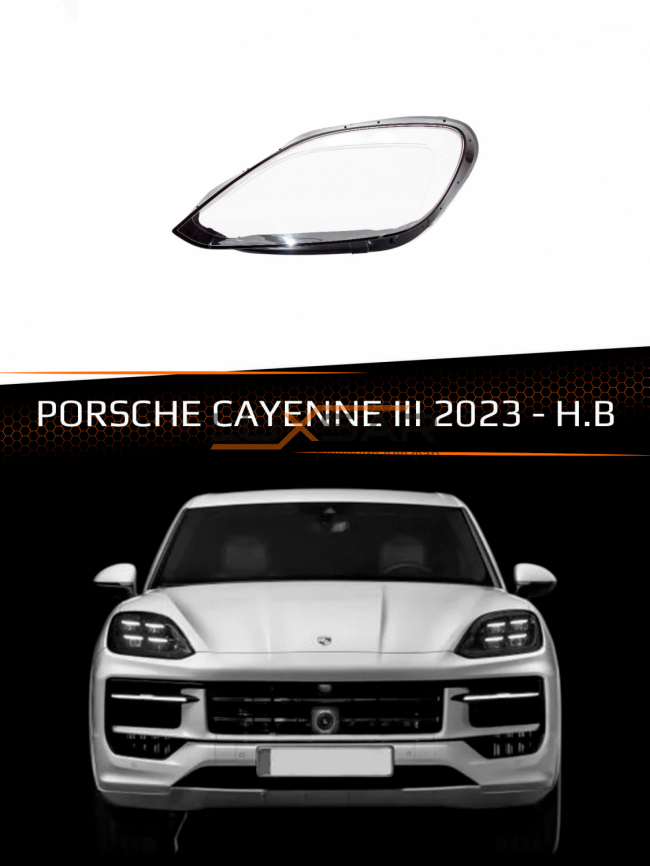 Стекло фары PORSCHE CAYENNE III (2023-н.в.) рестайлинг (левое) фото 1