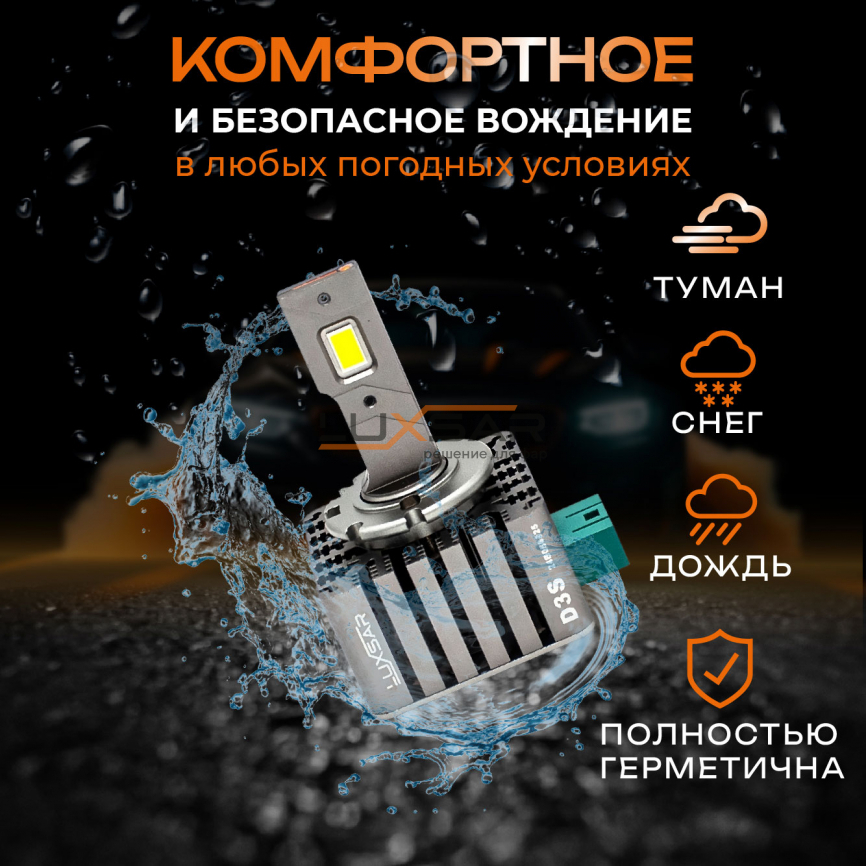 Светодиодные лампы LUXSAR D-LED OPTIMA D3S/D8S 10000LM 6000K фото 4