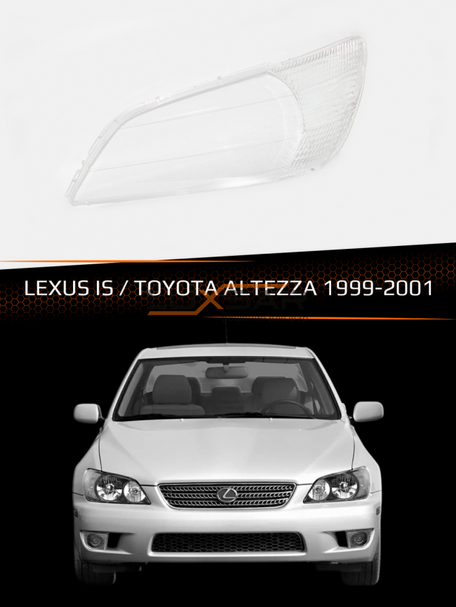 Стекло фары LEXUS IS / TOYOTA ALTEZZA (1999-2001) (левое) фото 1