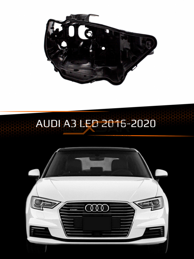 Корпус фары AUDI A3 LED (2016-2020) рестайлинг (правый) фото 1