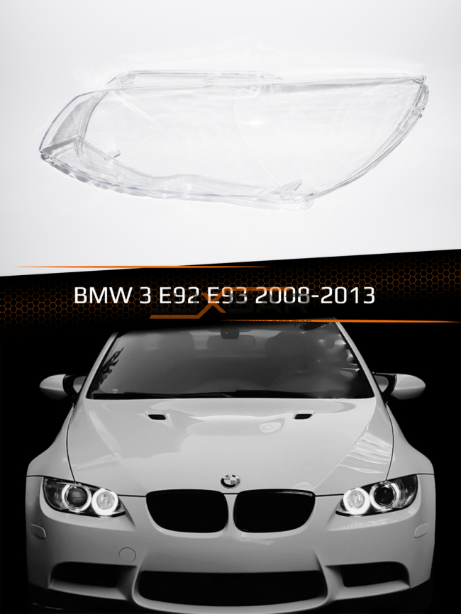 Стекло фары BMW 3 E92, E93 (2008-2013) рестайлинг (левое) фото 1