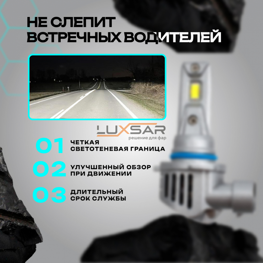 Светодиодные лампы LUXSAR G6 COMPACT HB4 (9006) 36W 6000K фото 3