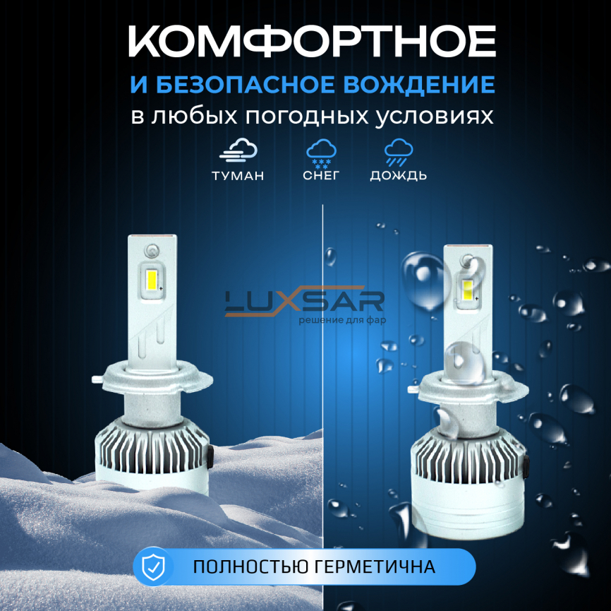 Светодиодные лампы LUXSAR G5 H7 28W 5800K фото 4
