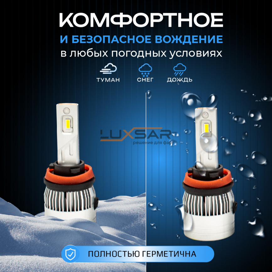 Светодиодные лампы LUXSAR G5 H11 28W 5800K фото 4