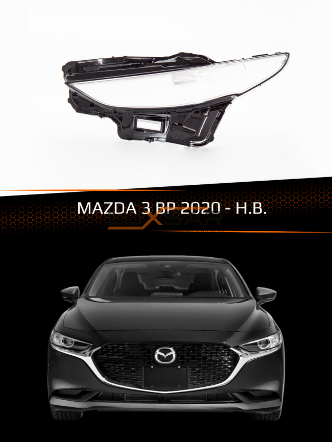 Стекло фары MAZDA 3 BP (2020-н.в.) (левое) фото 1