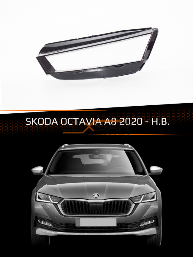 Стекло фары SKODA OCTAVIA A8 (2020-н.в.) (левое) фото 1