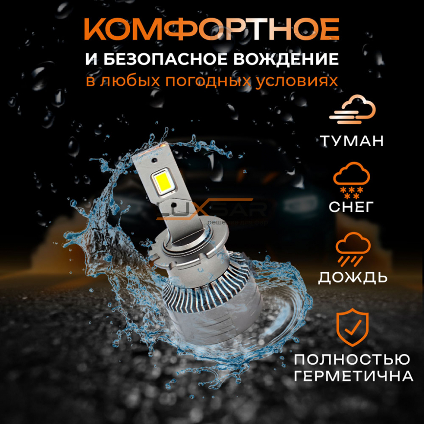 Светодиодные лампы LUXSAR D-LED OPTIMA D2S/D2R 10000LM 6000K фото 4
