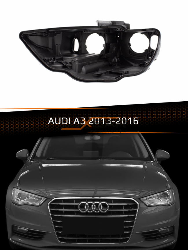 Корпус фары AUDI A3 (2013-2016) КСЕНОН дорестайлинг (левый) фото 1