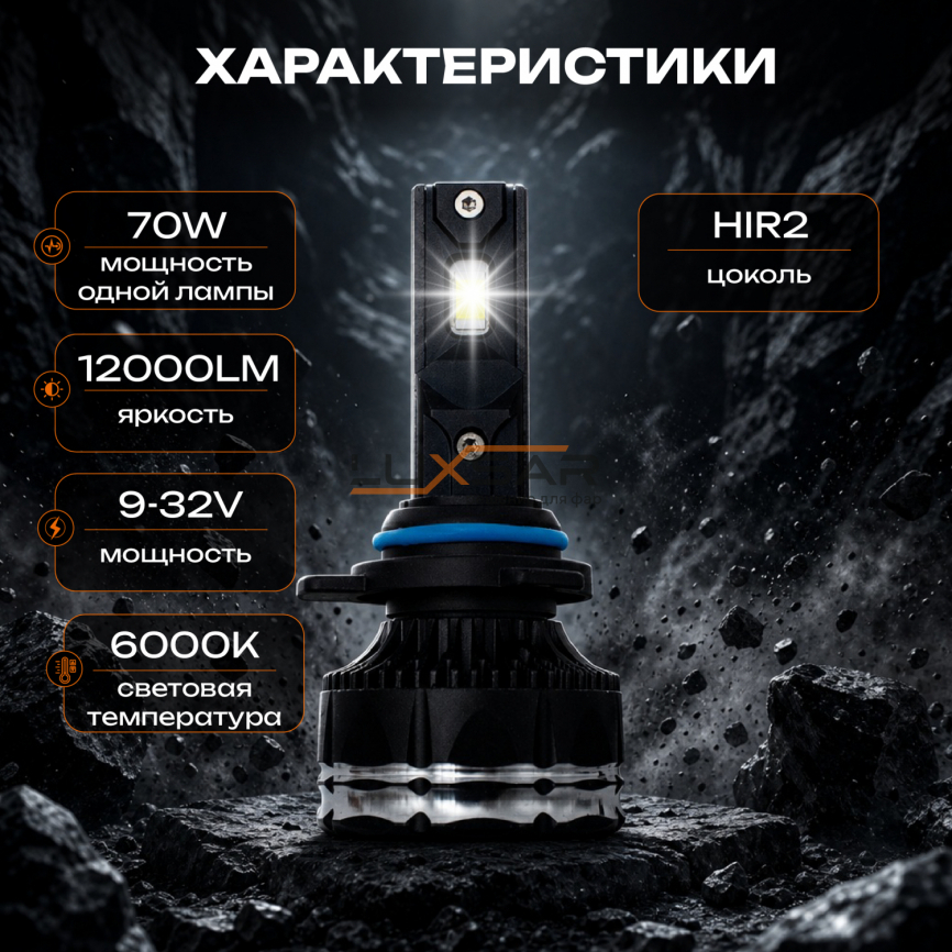 Светодиодные лампы LUXSAR G9 HIR2 (9012) 12/24V 140W (CANBUS) 6000K фото 2