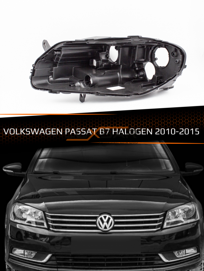 Корпус фары VOLKSWAGEN PASSAT B7 HALOGEN (2010-2015) (левый) фото 1