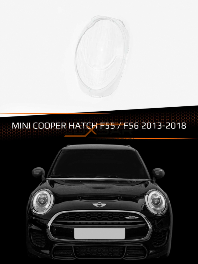 Стекло фары MINI COOPER HATCH F55 / F56 (2013-2018) дорестайлинг (правое) фото 1