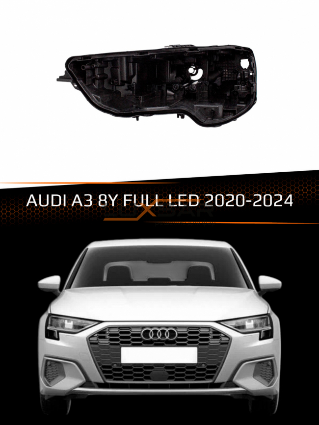 Корпус фары AUDI A3 8Y FULL LED (2020-2024) дорестайлинг (левый) фото 1