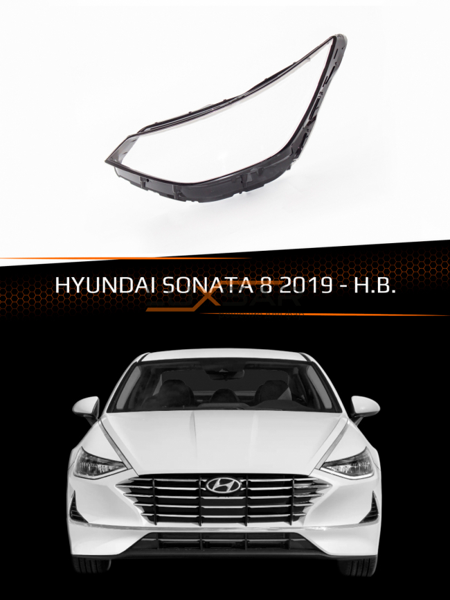 Стекло фары HYUNDAI SONATA 8 (2019-н.в.) (левое) фото 1