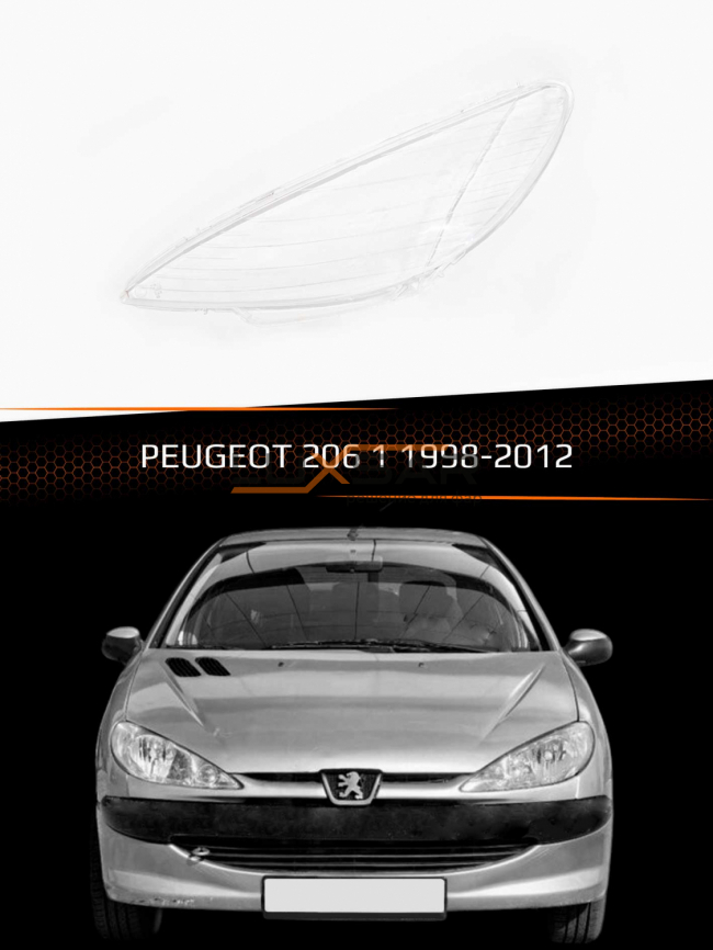 Стекло фары PEUGEOT 206 1 (1998-2012) (левое) фото 1