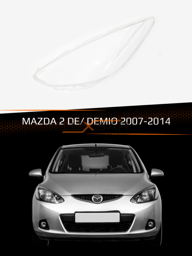 Стекло фары MAZDA 2 DE/ DEMIO (2007-2014) (левое) фото 1