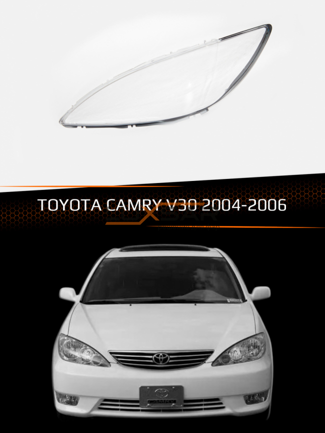 Стекло фары TOYOTA CAMRY V30 (2004-2006) (левое) фото 1