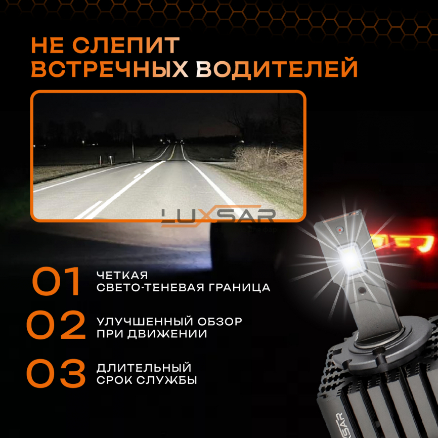 Светодиодные лампы LUXSAR D-LED OPTIMA D1S/D1R 10000LM 6000K фото 4