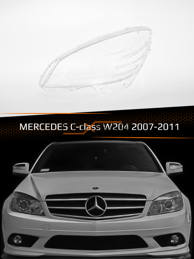 Стекло фары MERCEDES C-class W204 (2007-2011) дорестайлинг (левое) фото 1