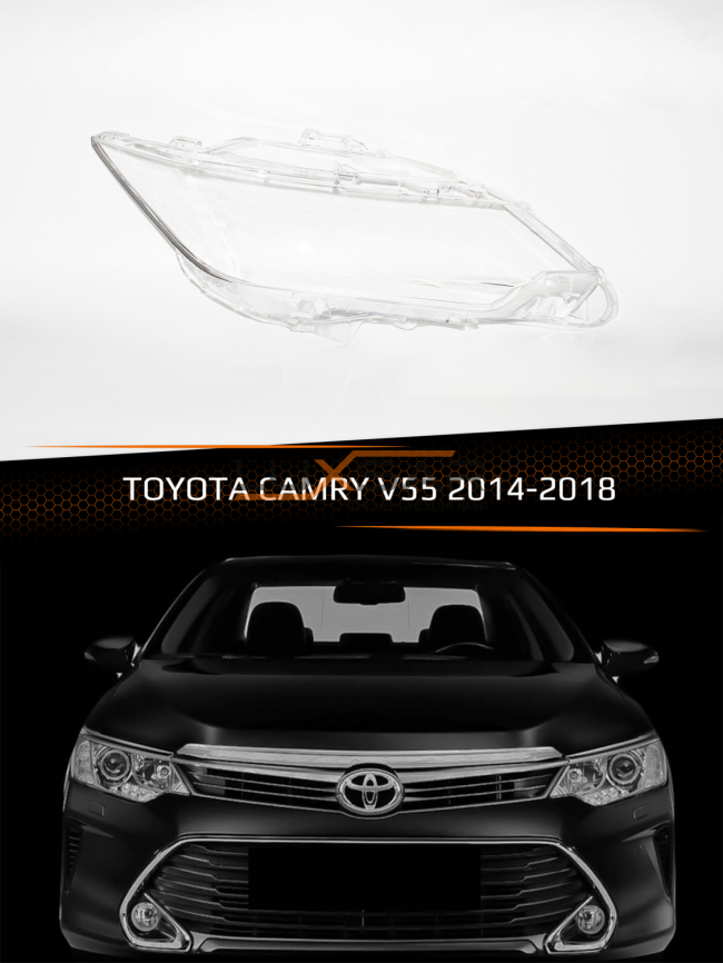 Стекло фары TOYOTA CAMRY V55 (2014-2018) рестайлинг (правое) фото 1