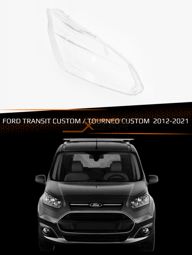 Стекло фары FORD TRANSIT CUSTOM / TOURNEO CUSTOM (2012-2021) (правое) фото 1