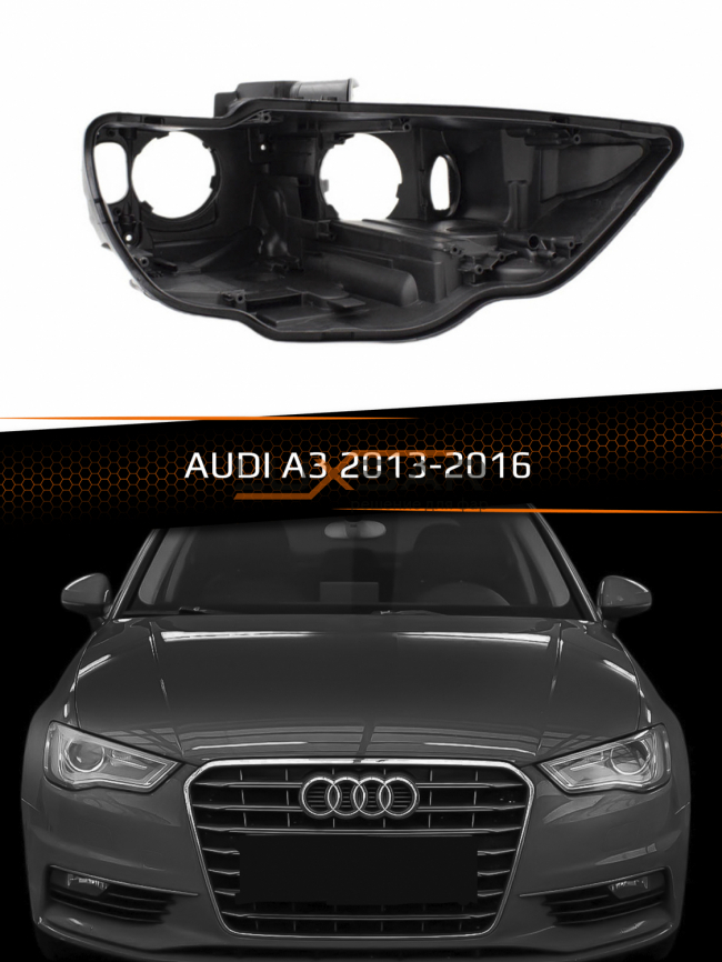 Корпус фары AUDI A3 (2013-2016) КСЕНОН дорестайлинг (правый) фото 1