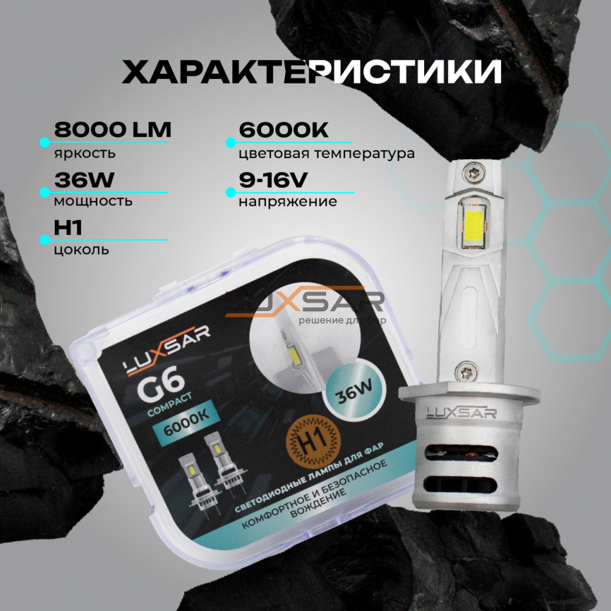 Светодиодные лампы LUXSAR G6 COMPACT H1 36W 6000K фото 2