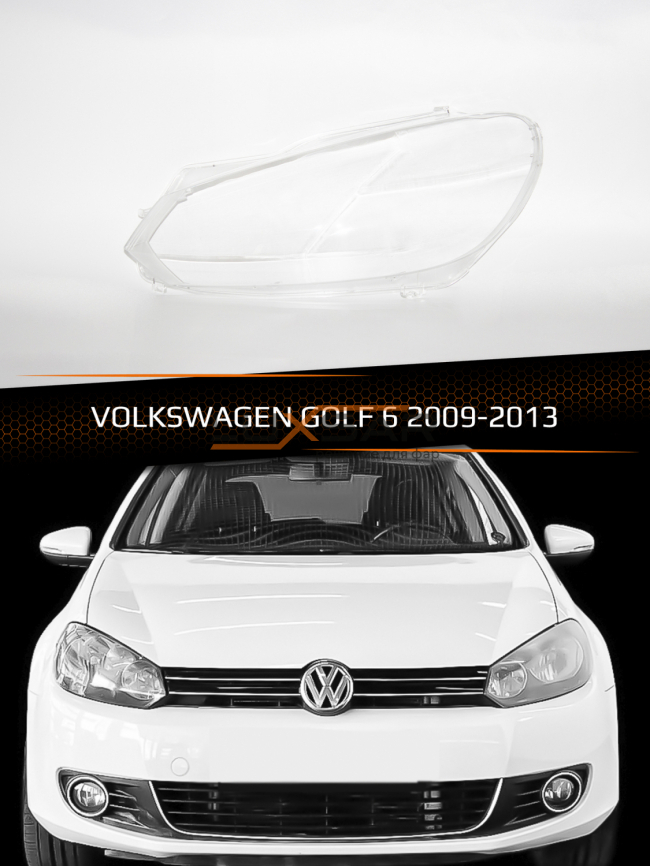 Стекло фары VOLKSWAGEN GOLF 6 (2009-2013) (левое) фото 1