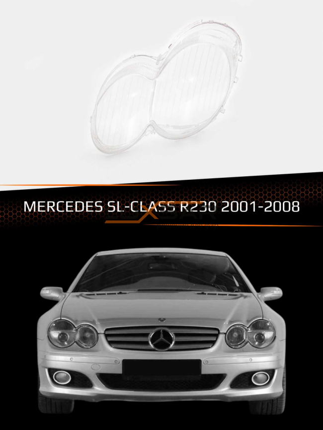 Стекло фары MERCEDES SL-Class R230 (2001-2008) (левое) фото 1