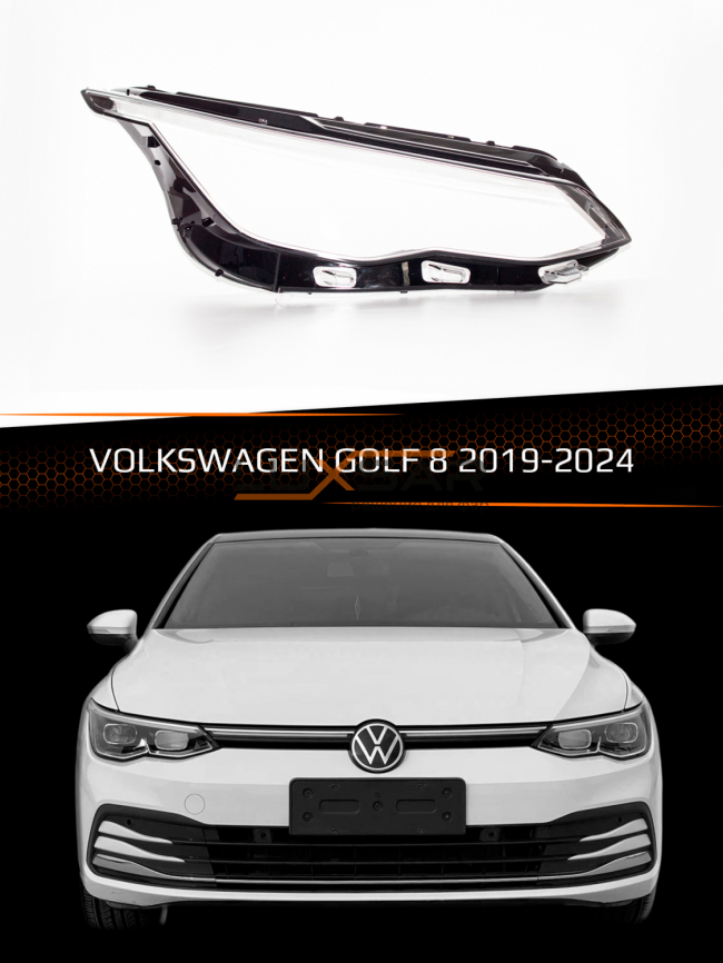 Стекло фары VOLKSWAGEN GOLF 8 (2019-2024) (правое) фото 1