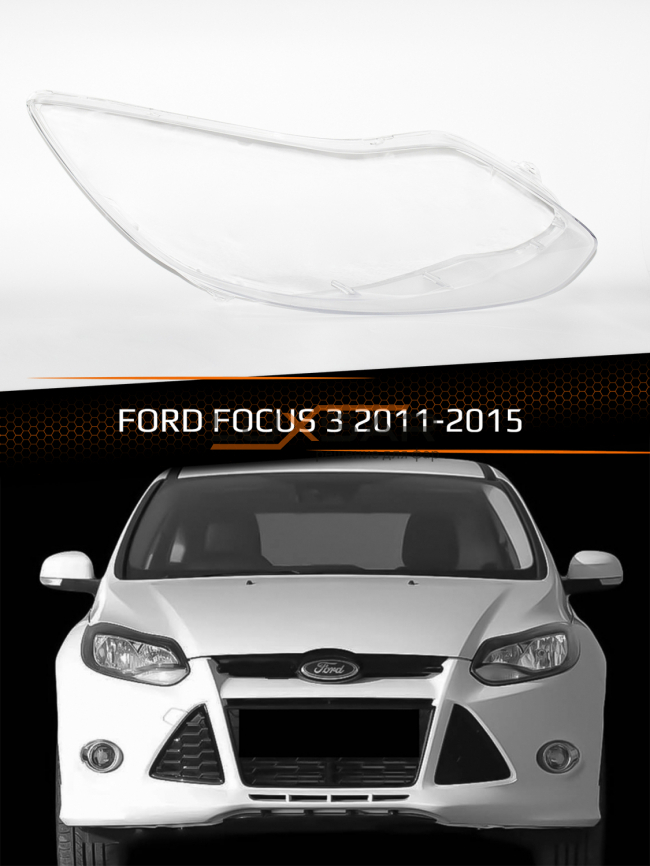 Стекло фары FORD FOCUS 3 (2011-2015) дорестайлинг (правое) фото 1