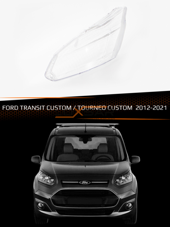 Стекло фары FORD TRANSIT CUSTOM / TOURNEO CUSTOM (2012-2021) (левое) фото 1