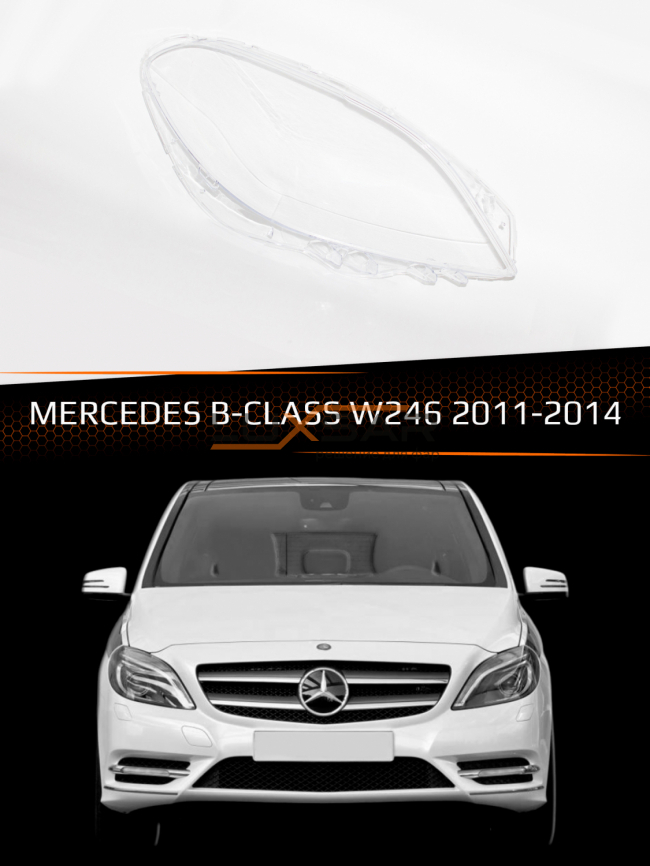 Стекло фары MERCEDES B-class W246 (2011-2014) дорестайлинг (правое) фото 1