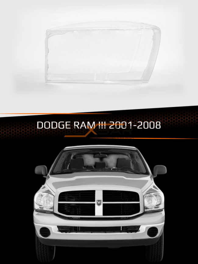 Стекло фары DODGE RAM III (2001-2008) (левое) фото 1