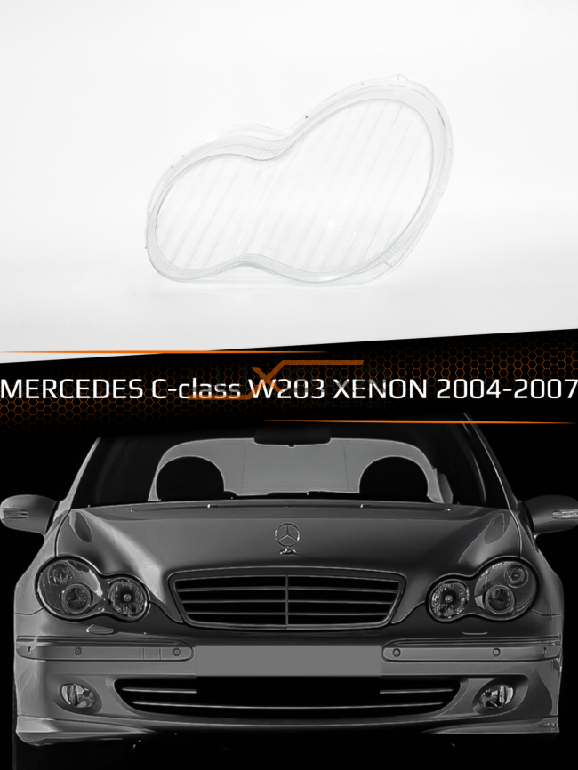 Стекло фары MERCEDES C-class W203 XENON (2004-2007) (левое) фото 1